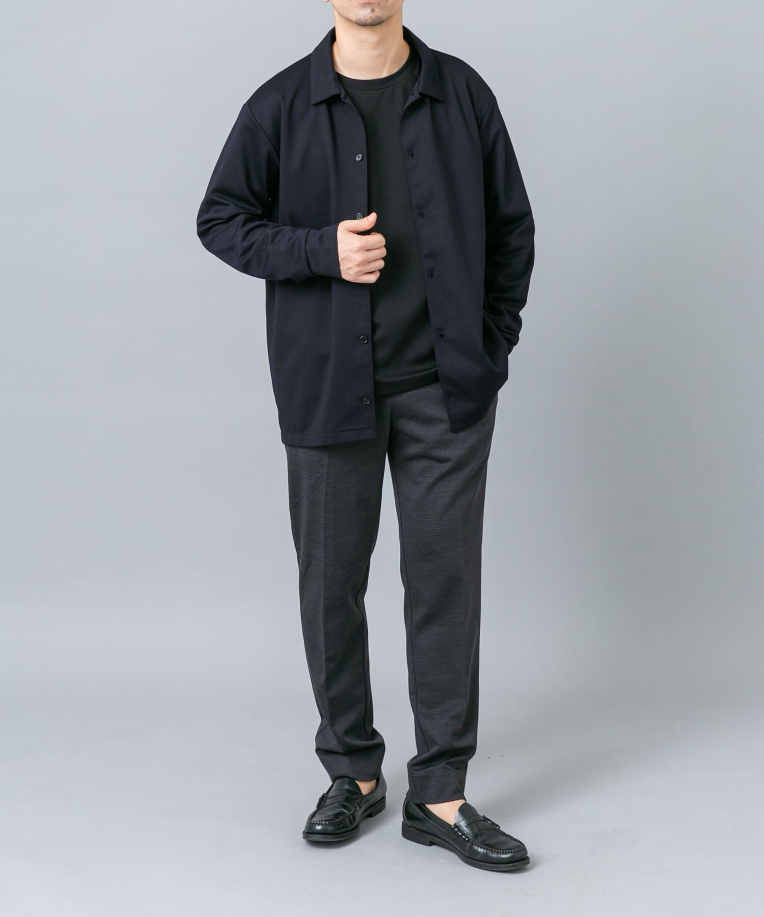 URBAN RESEARCH ROSSO「『セットアップ対応/防シワ』ウールジャージーシャツカーディガン」|シャツ・ブラウス|