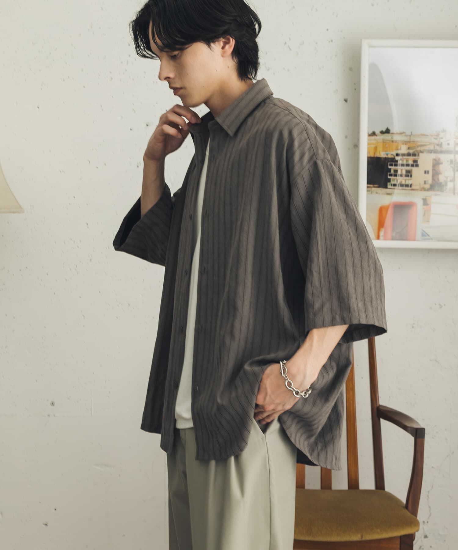 SENSE OF PLACE by URBAN RESEARCH「スエードタッチエクストラルーズショートスリーブシャツ」|シャツ・ブラウス|