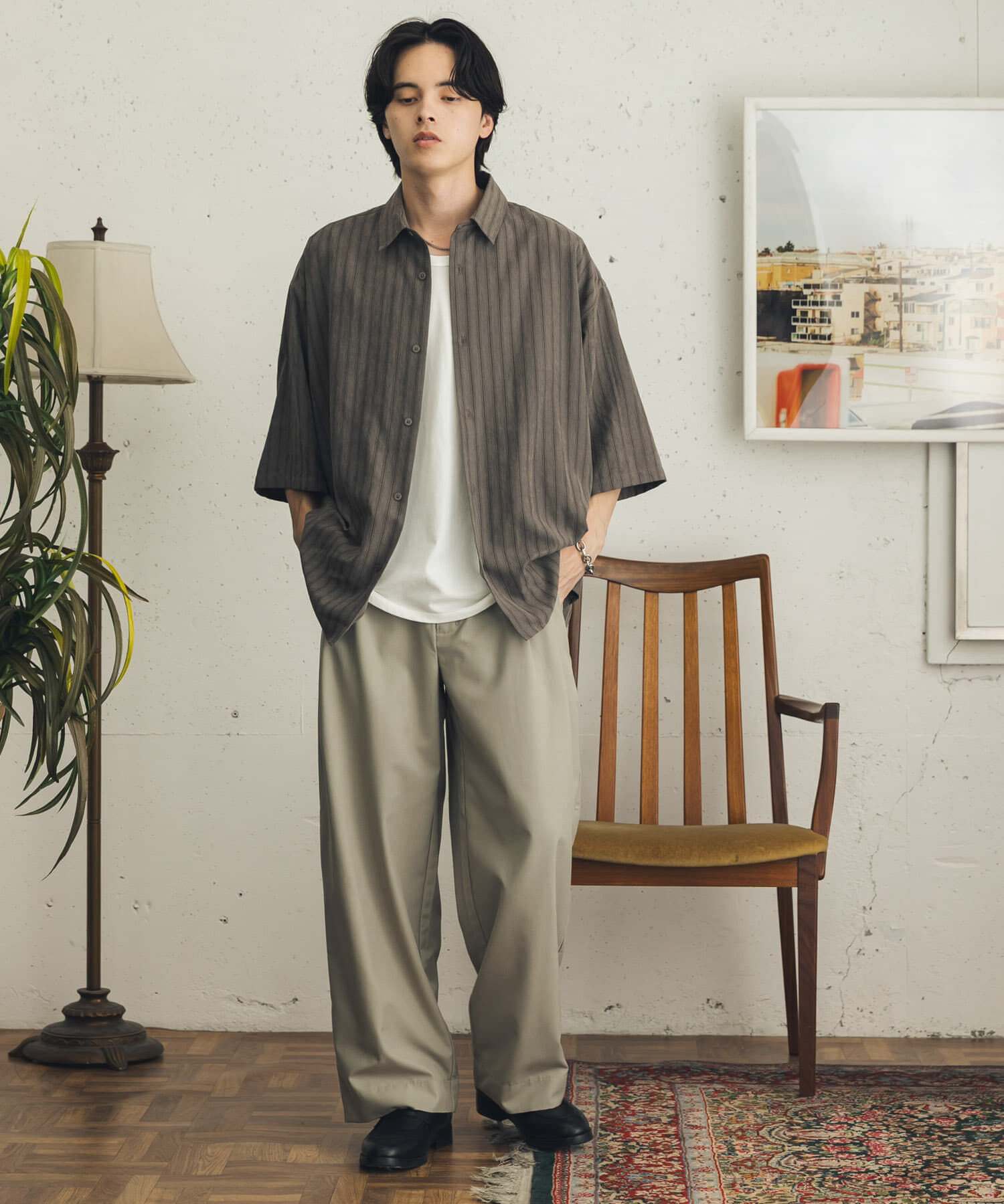 SENSE OF PLACE by URBAN RESEARCH「スエードタッチエクストラルーズショートスリーブシャツ」|シャツ・ブラウス|