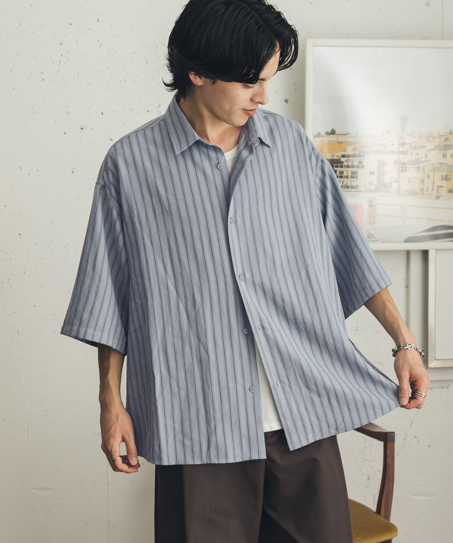 SENSE OF PLACE by URBAN RESEARCH「スエードタッチエクストラルーズショートスリーブシャツ」|シャツ・ブラウス|