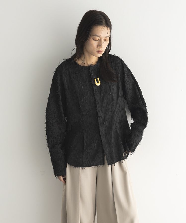 GARAGE OF GOOD CLOTHING「ジャガードタックブラウス」|シャツ・ブラウス|Black