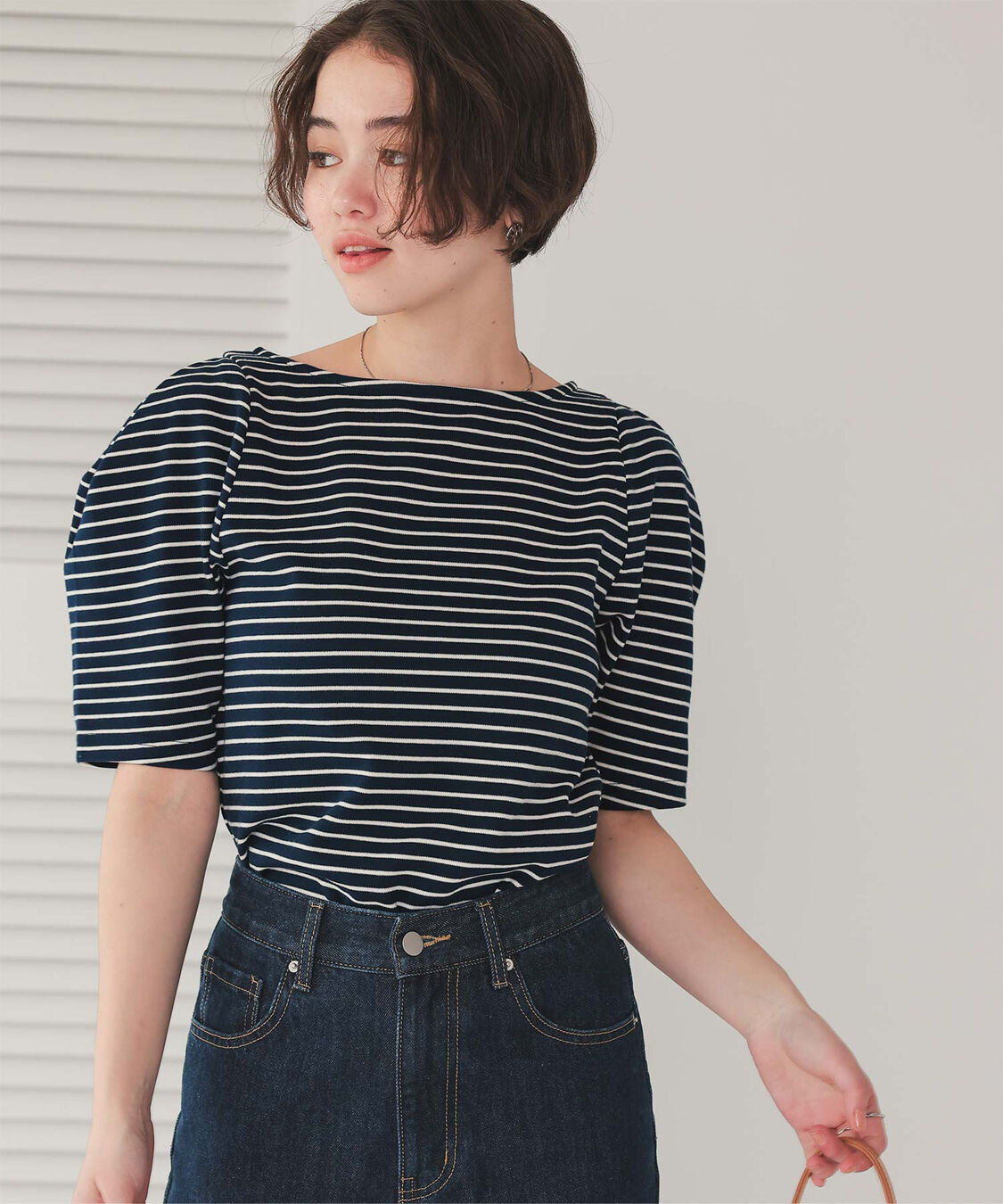 titivate「フォルムスリーブ5分袖カットソー」|Tシャツ・カットソー|