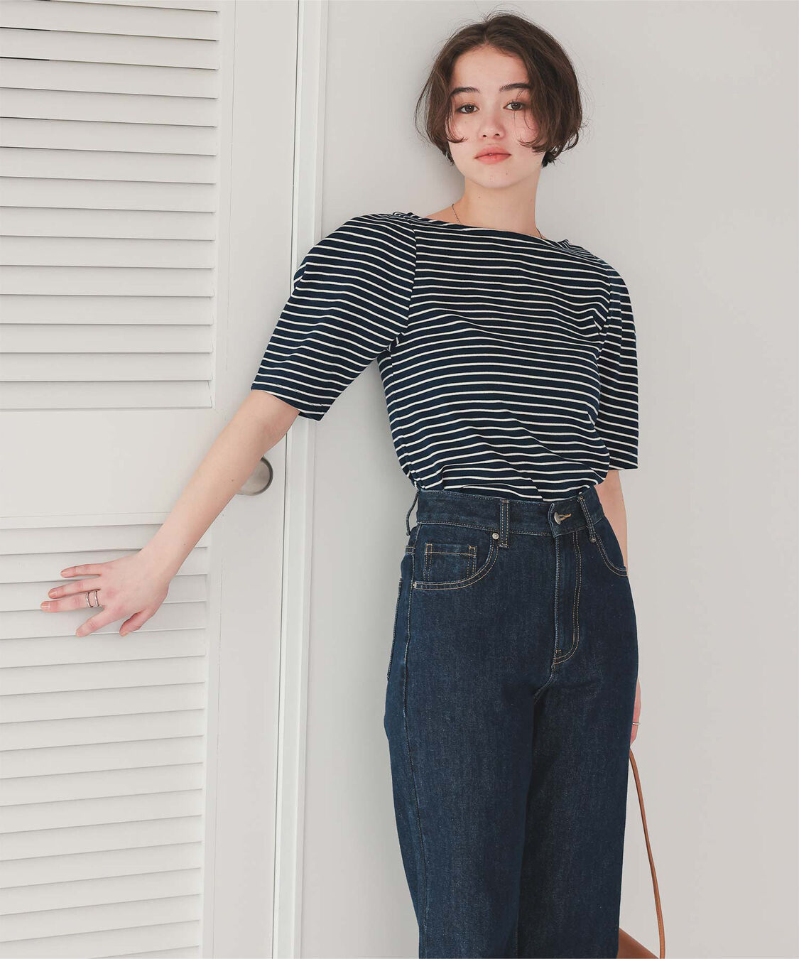 titivate「フォルムスリーブ5分袖カットソー」|Tシャツ・カットソー|