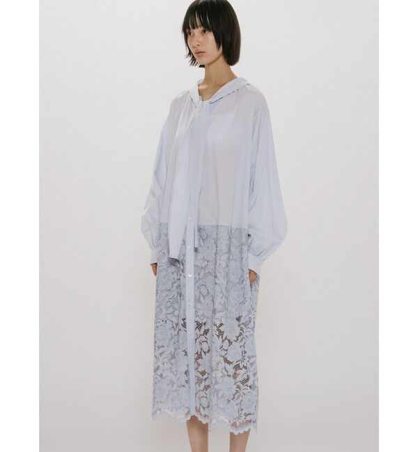 MIDIUMISOLID「MIDIUMISOLID for Ladies レースコンビシャツワンピース」|ワンピース|