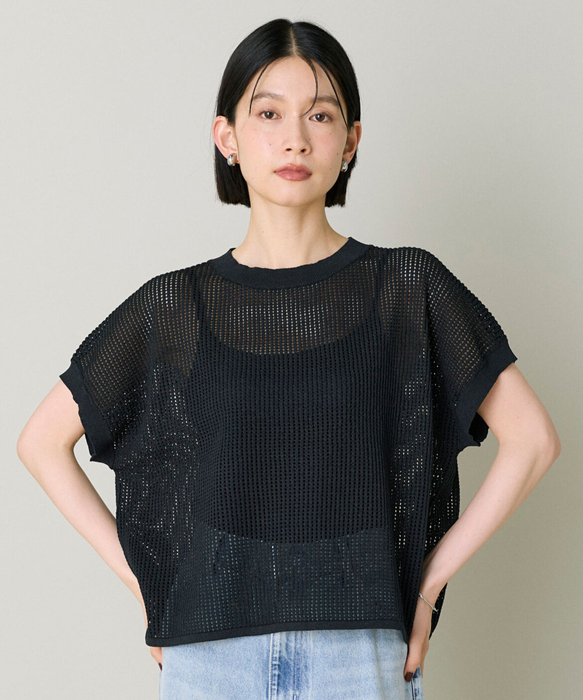 DAY by DAY it&rsquo;s international「ﾍﾟｰﾊﾟｰMIXﾒｯｼｭﾌﾟﾙｵｰﾊﾞｰ|軽やかﾍﾟｰﾊﾟｰ素材､1枚  」|ニット・セーター|