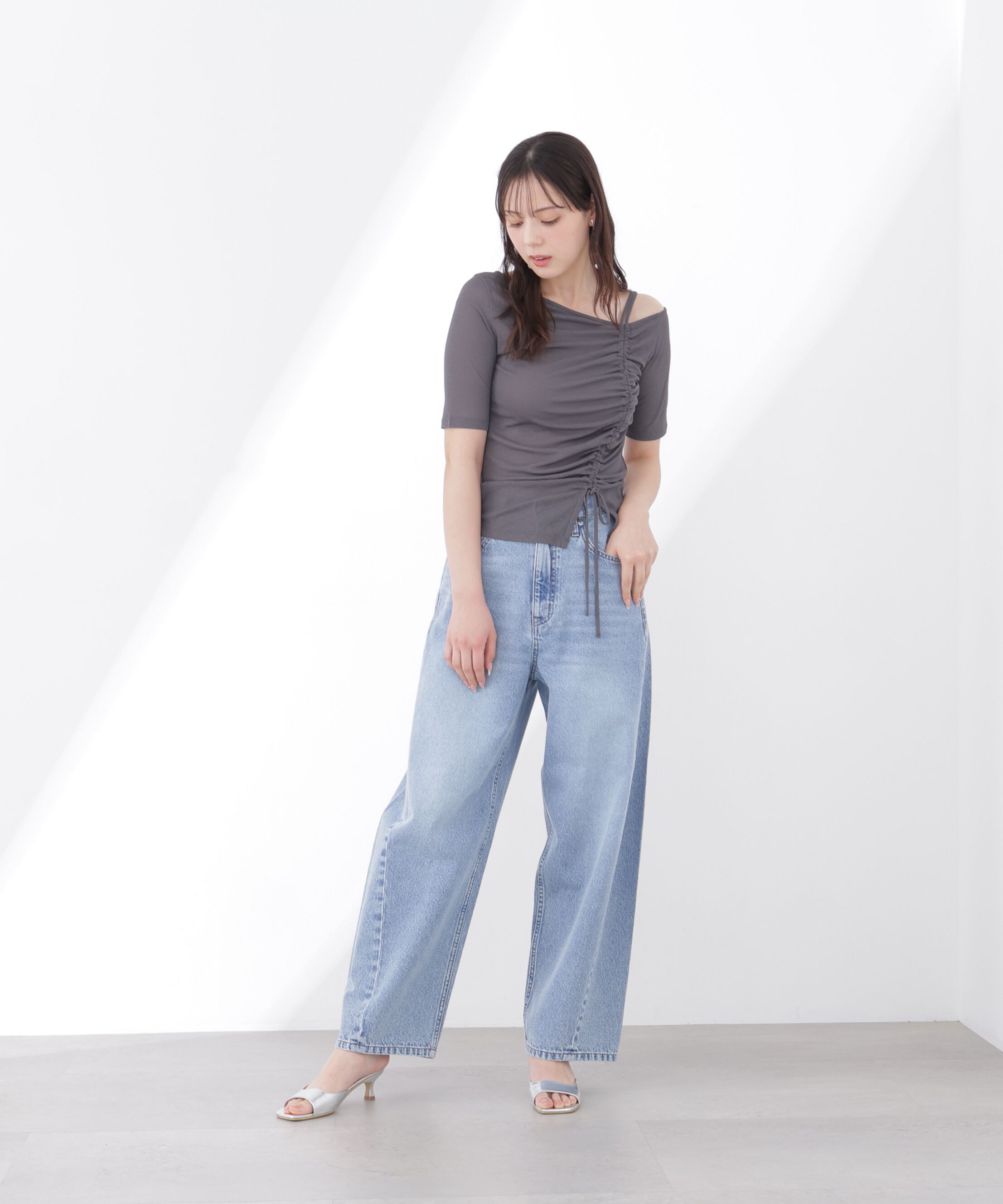 PROPORTION BODY DRESSING「〈a/mie〉アシメドロストカットソー26SS」|Tシャツ・カットソー|