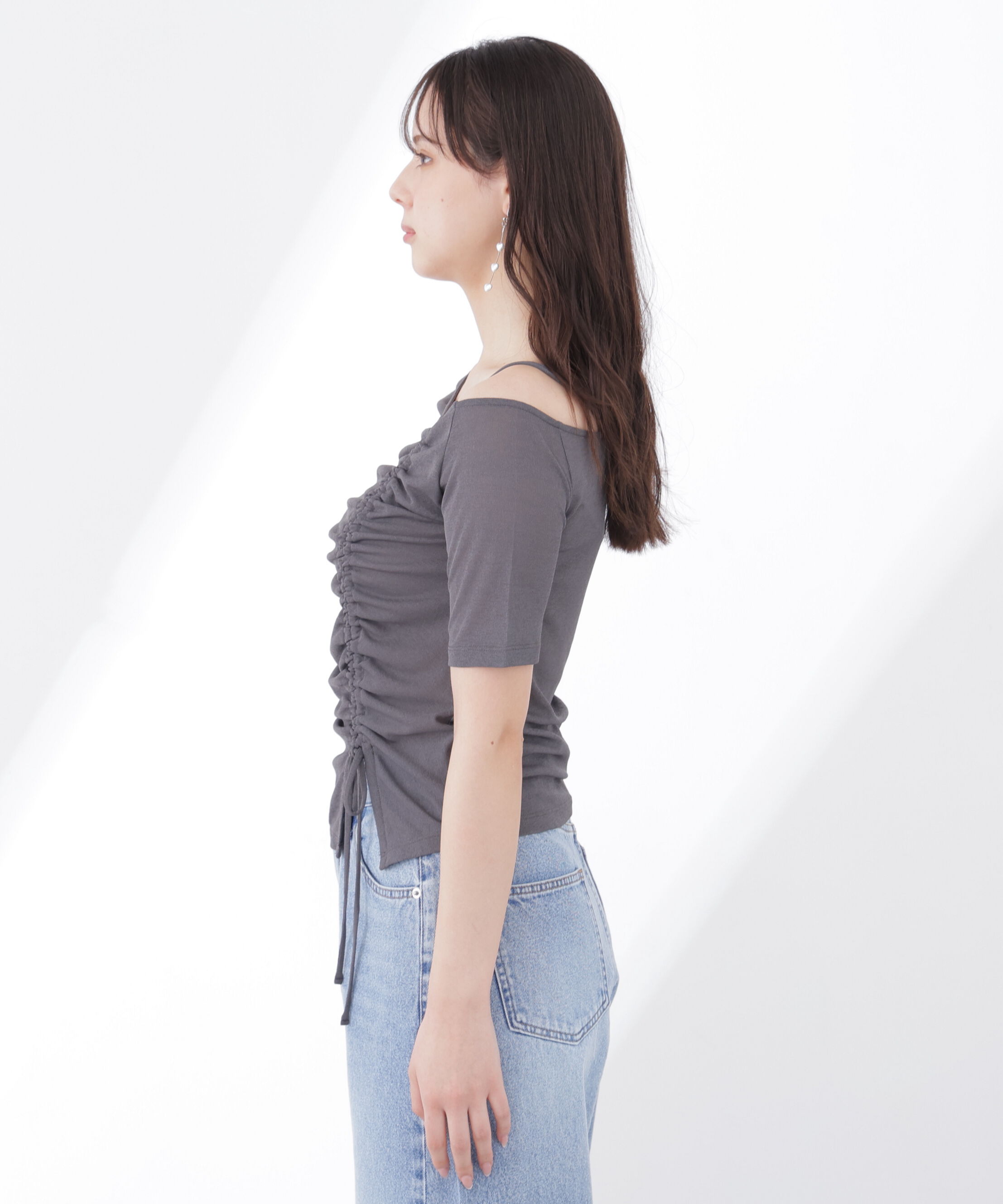 PROPORTION BODY DRESSING「〈a/mie〉アシメドロストカットソー26SS」|Tシャツ・カットソー|