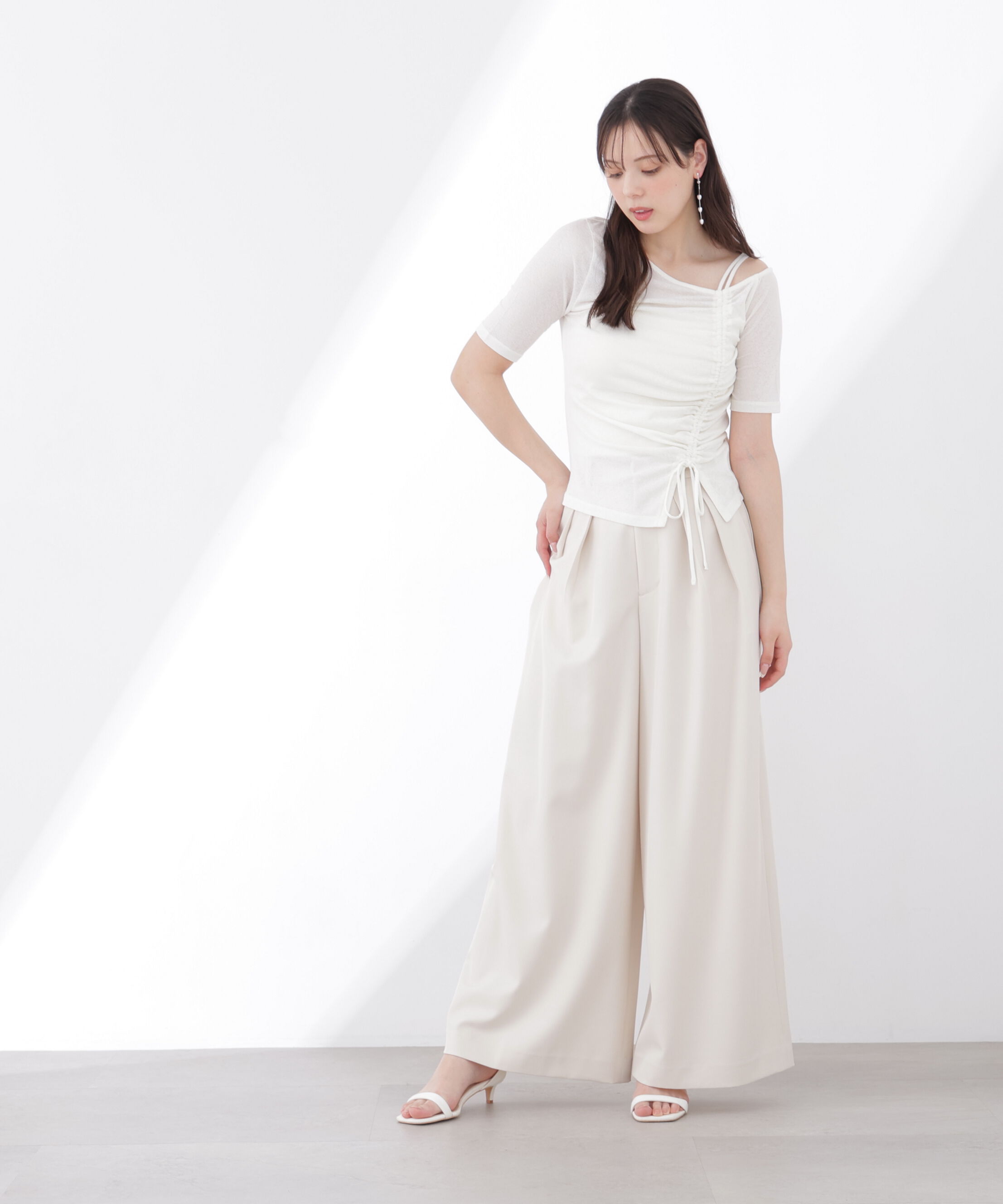 PROPORTION BODY DRESSING「〈a/mie〉アシメドロストカットソー26SS」|Tシャツ・カットソー|