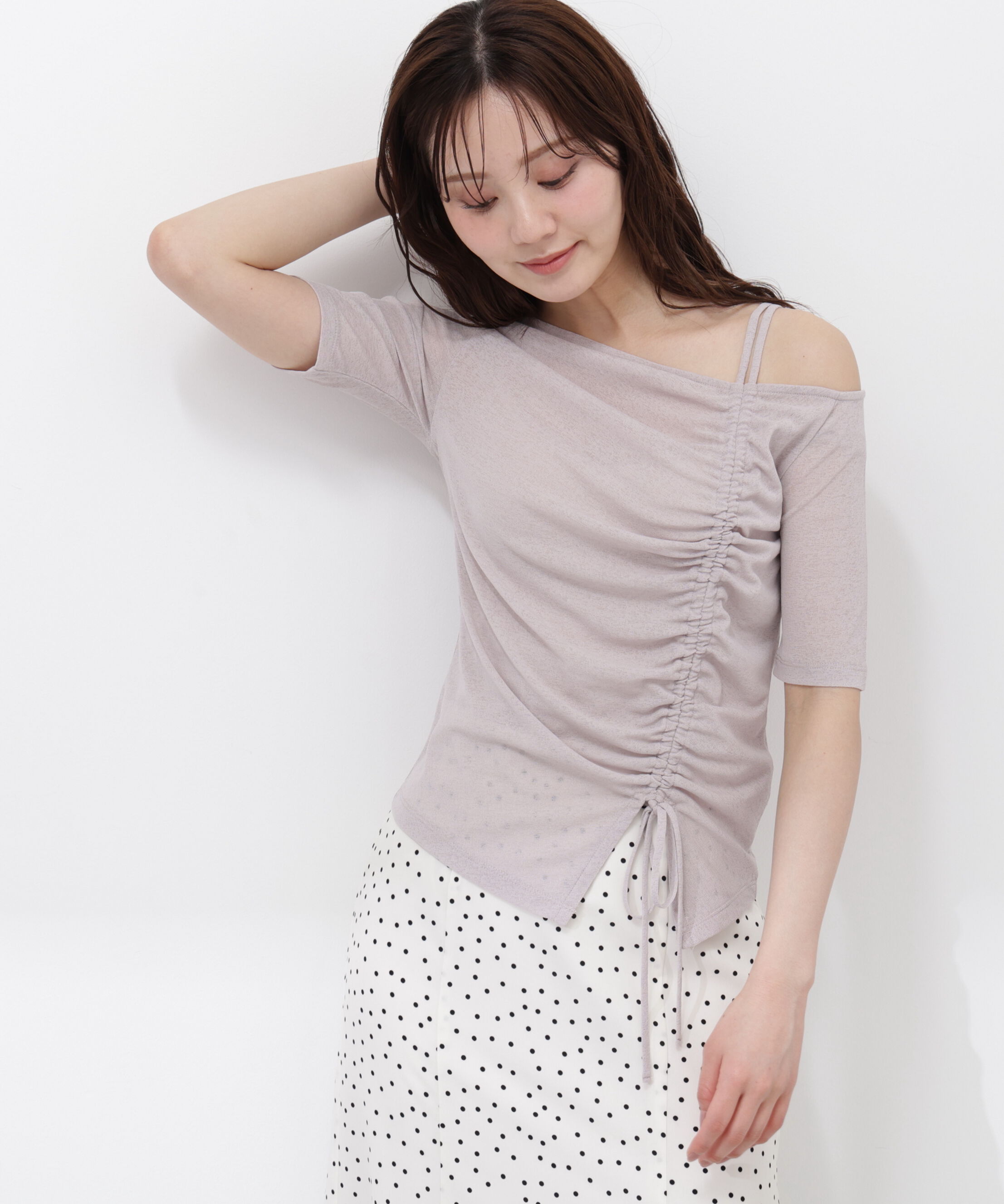 PROPORTION BODY DRESSING「〈a/mie〉アシメドロストカットソー26SS」|Tシャツ・カットソー|