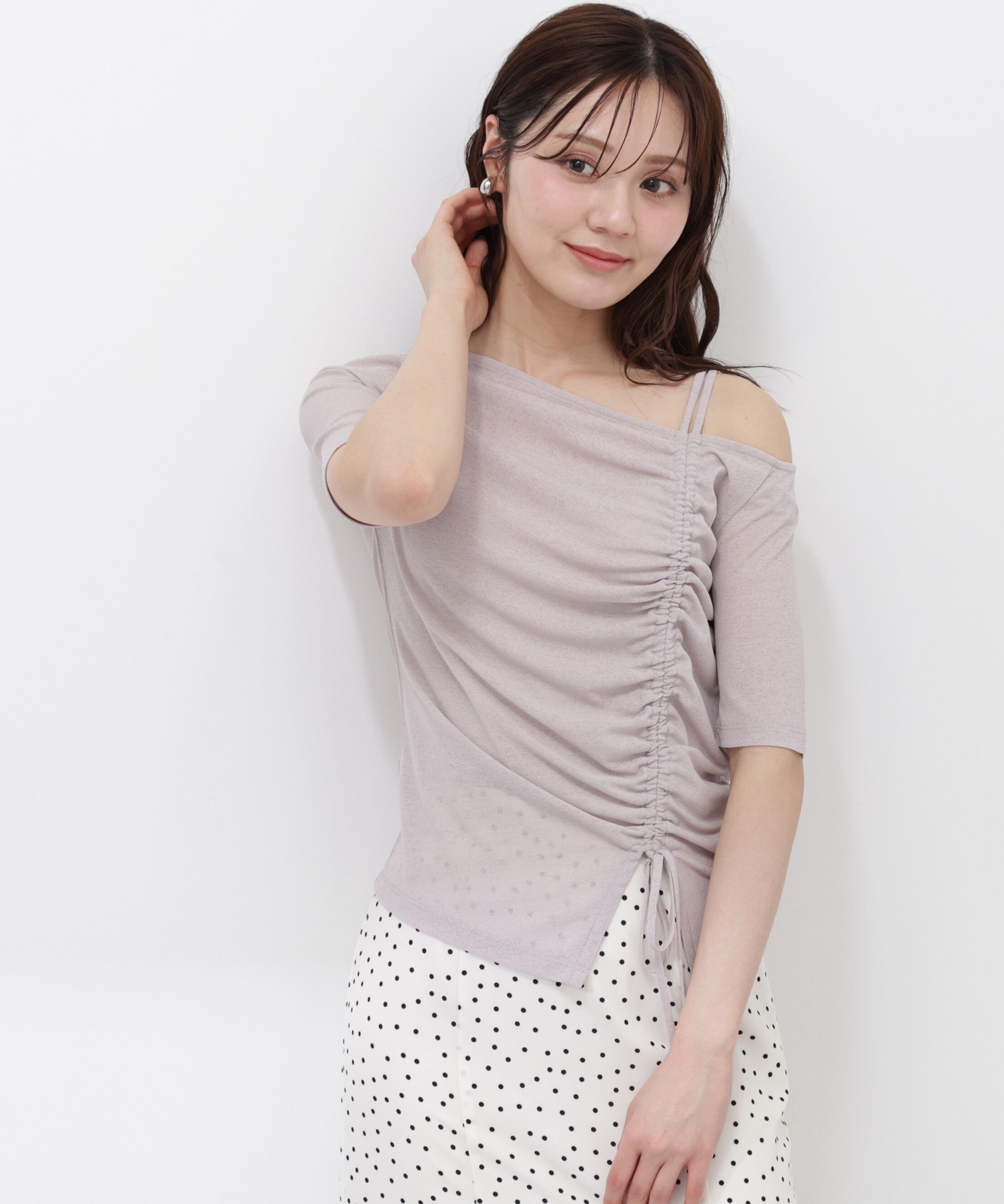 PROPORTION BODY DRESSING「〈a/mie〉アシメドロストカットソー26SS」|Tシャツ・カットソー|