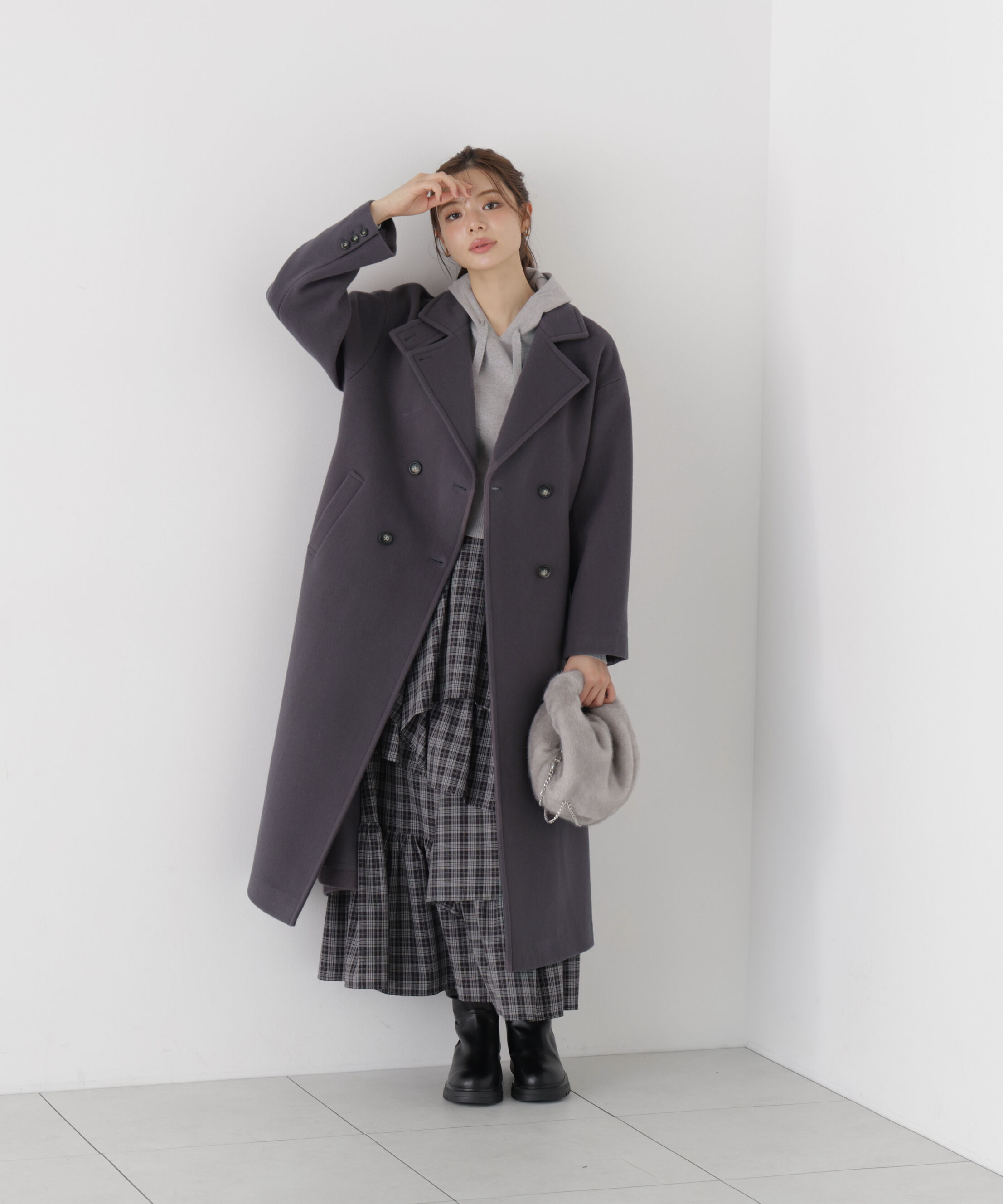 PROPORTION BODY DRESSING「チェック柄ティアードスカート」|スカート|