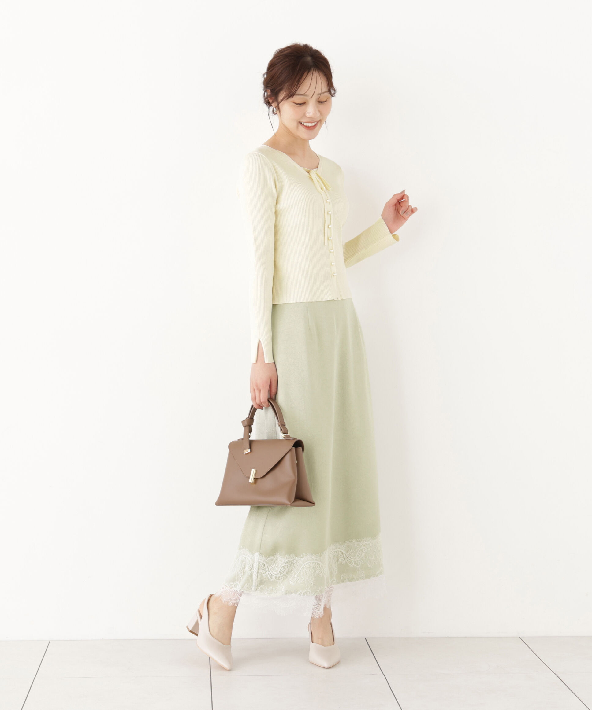 PROPORTION BODY DRESSING「パール付きリボンニット」|ニット・セーター|