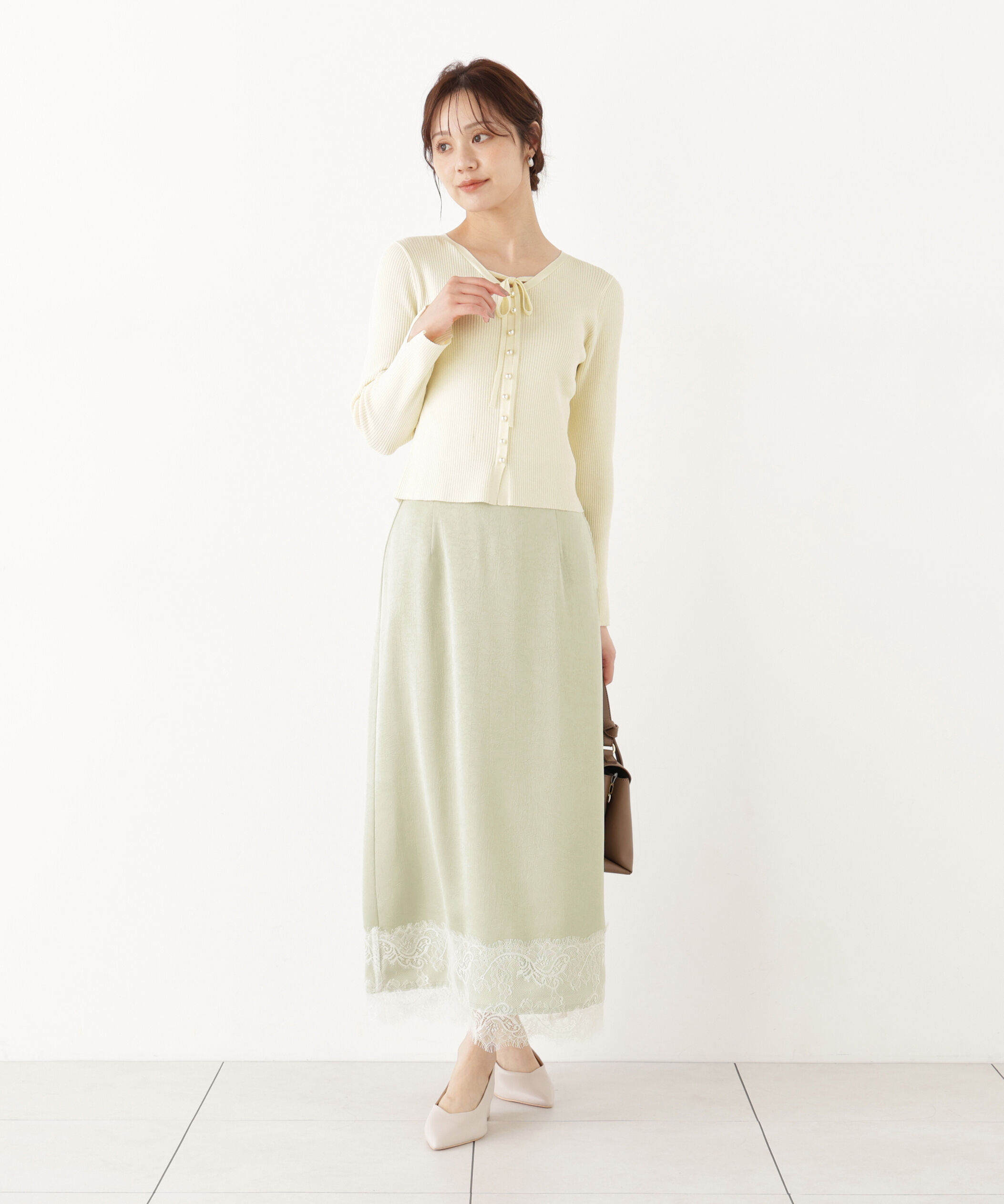 PROPORTION BODY DRESSING「パール付きリボンニット」|ニット・セーター|