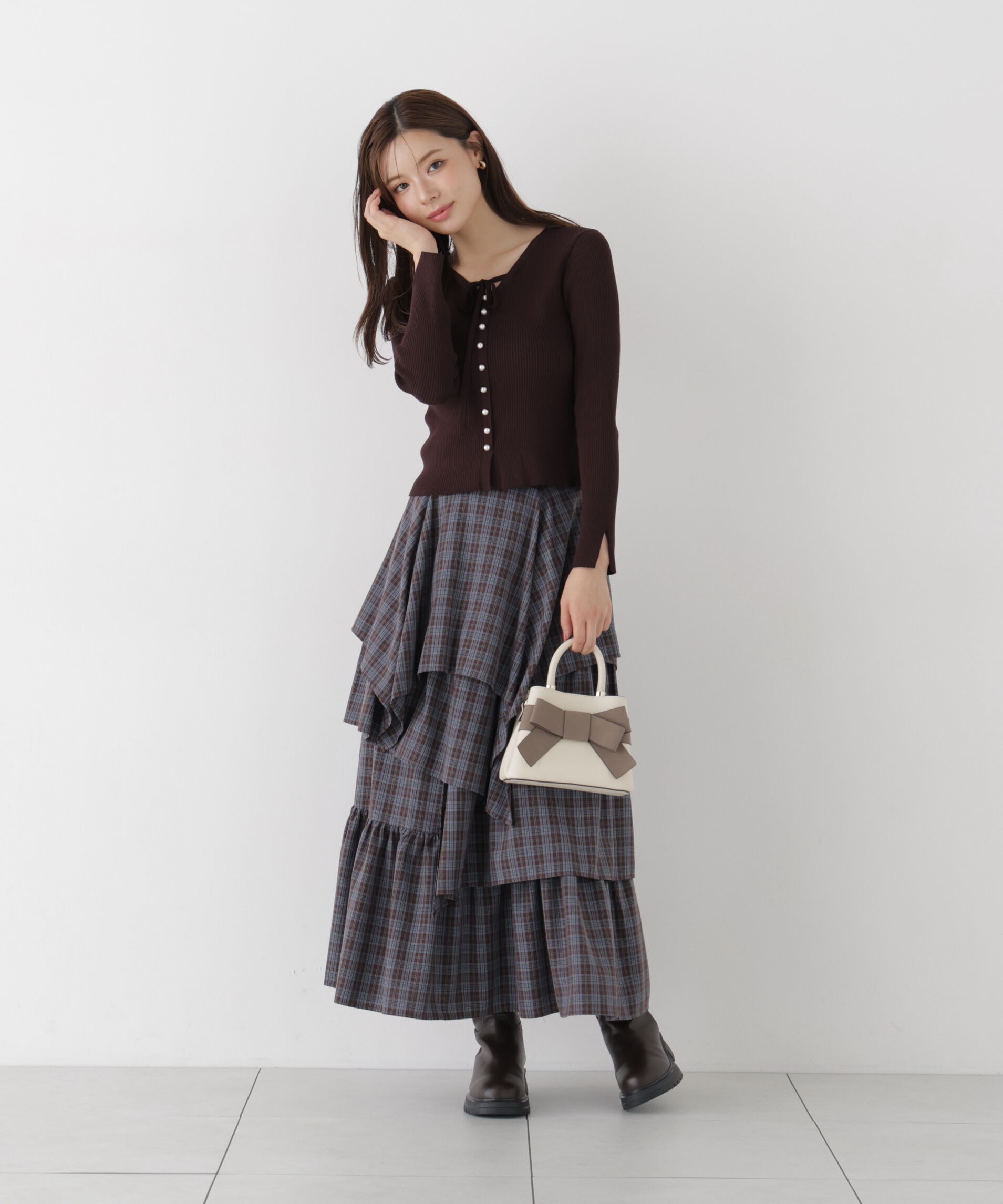 PROPORTION BODY DRESSING「パール付きリボンニット」|ニット・セーター|
