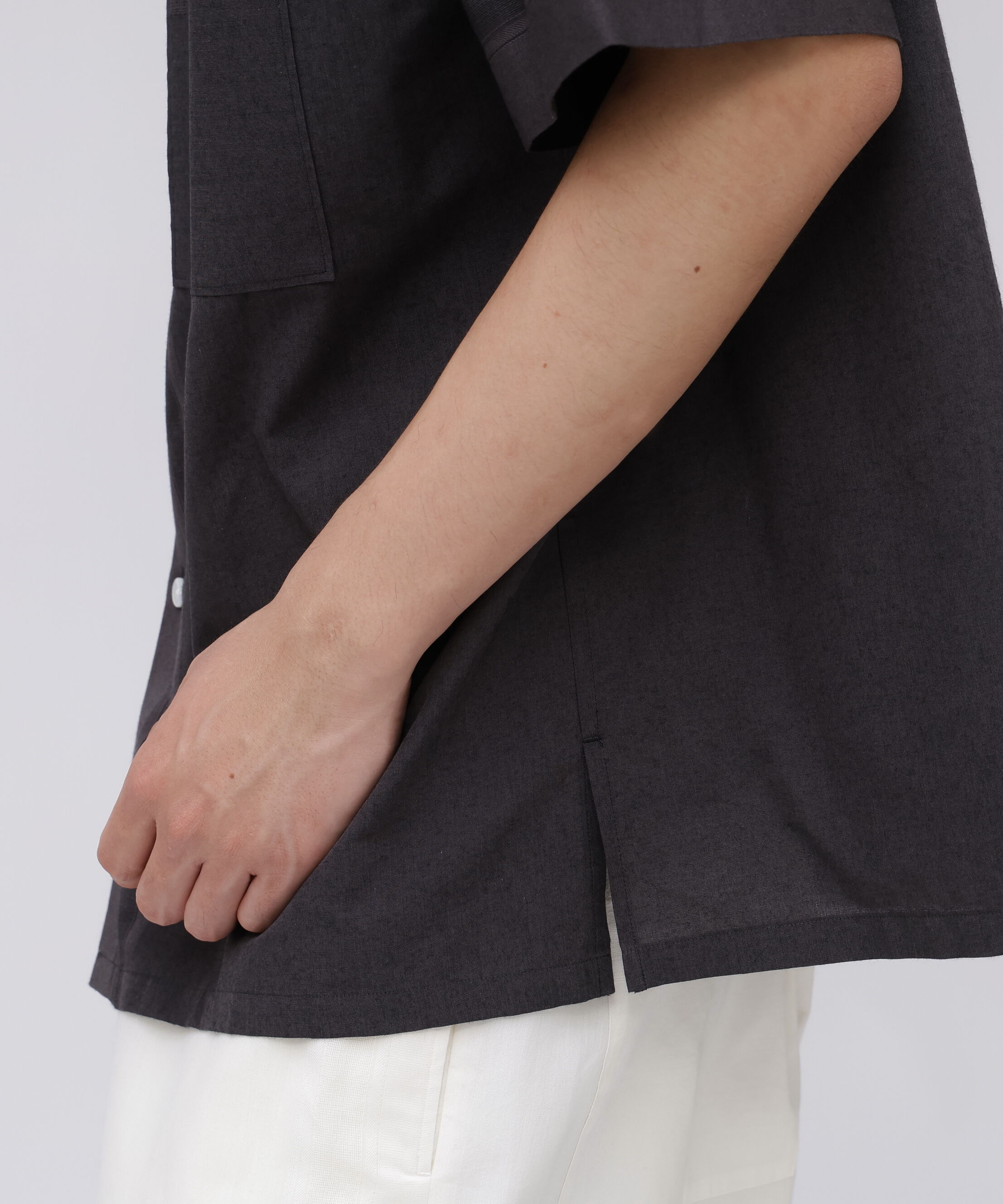 YLEVE 「YLEVE / DOBBY STRIPE CHAMBRAY OPEN COLLAR SHIRT」|シャツ・ブラウス|