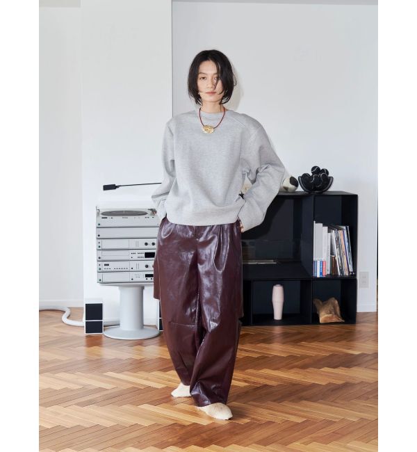 Ungrid「【Htage】フェイクレザータックカーブパンツ」|その他|