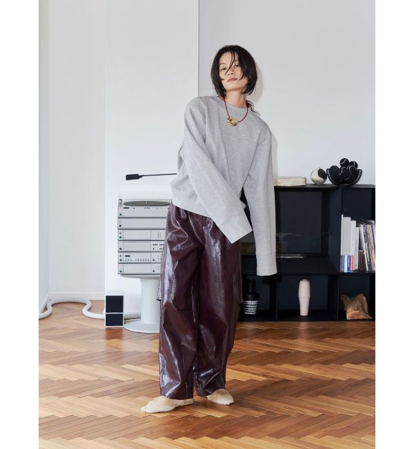 Ungrid「【Htage】フェイクレザータックカーブパンツ」|その他|