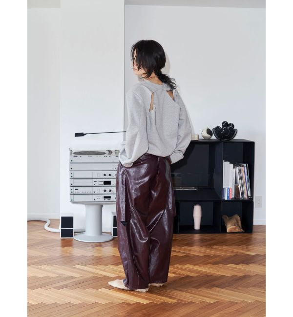 Ungrid「【Htage】フェイクレザータックカーブパンツ」|その他|
