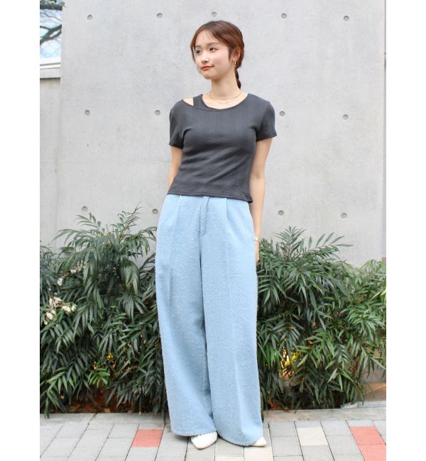 Ungrid「ショルダーデザインシアーTee」|Tシャツ・カットソー|
