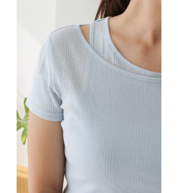 Ungrid「ショルダーデザインシアーTee」|Tシャツ・カットソー|
