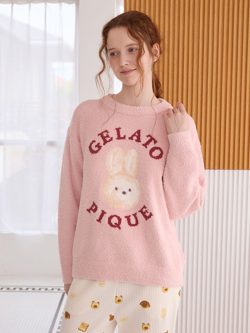 gelato pique「【ラッピング済み】ベビモコアニマルブレッドジャガードプルオーバー&総柄ロングパンツSET」|ルームウェア|