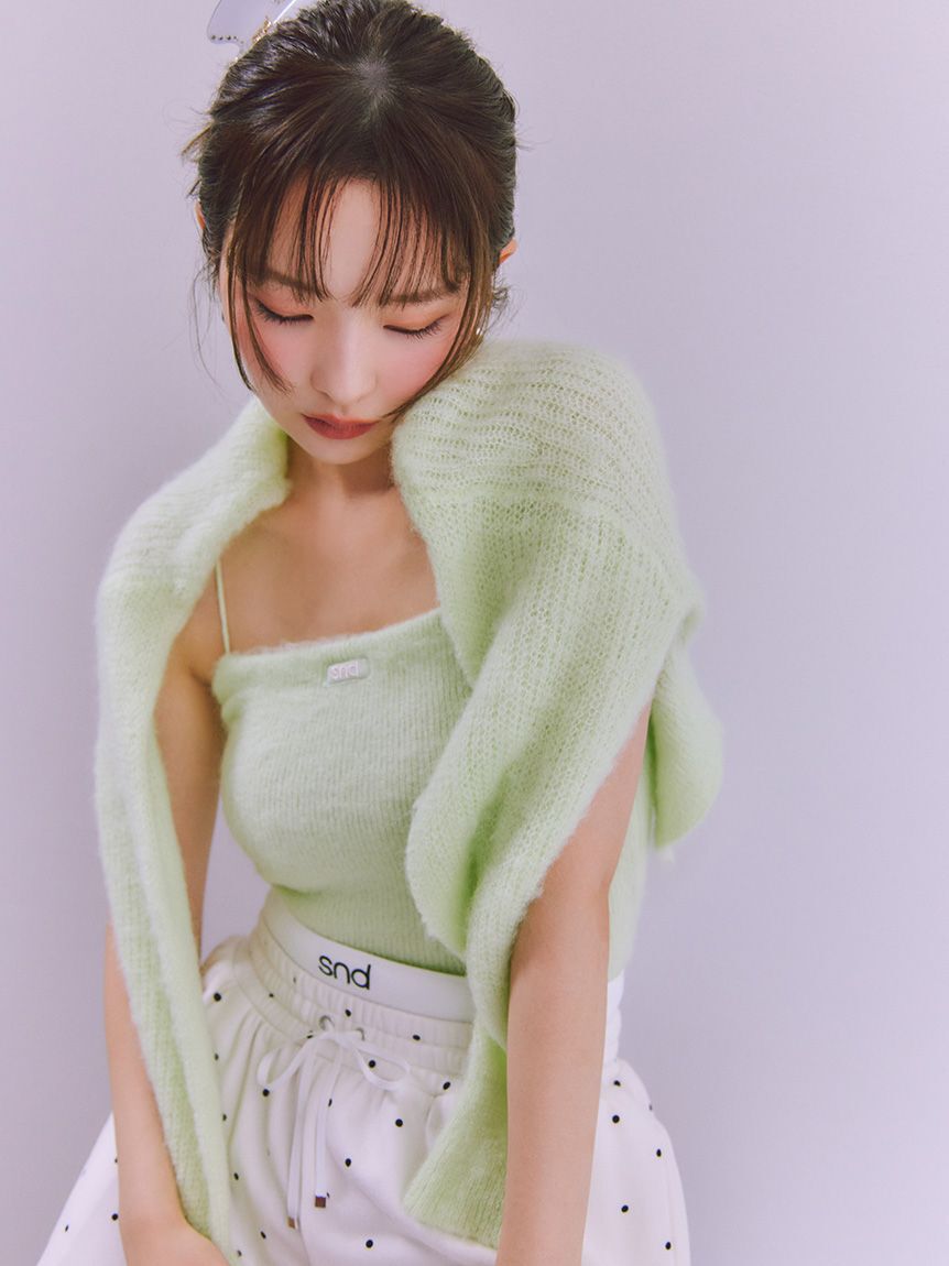 SNIDEL「ニットキャミセットモヘアカーデ」|カーディガン|