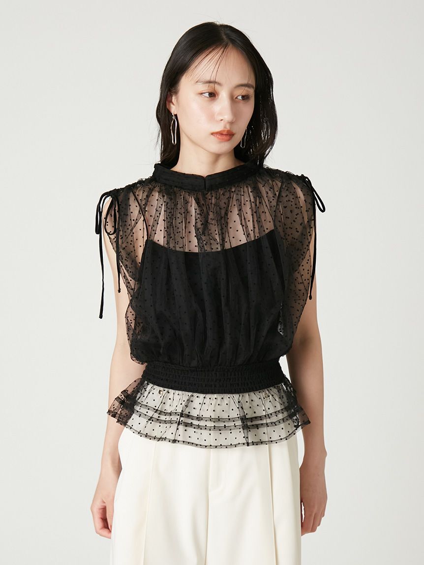 FRAY I.D「2wayチュールドッキングカットソー」|Tシャツ・カットソー|