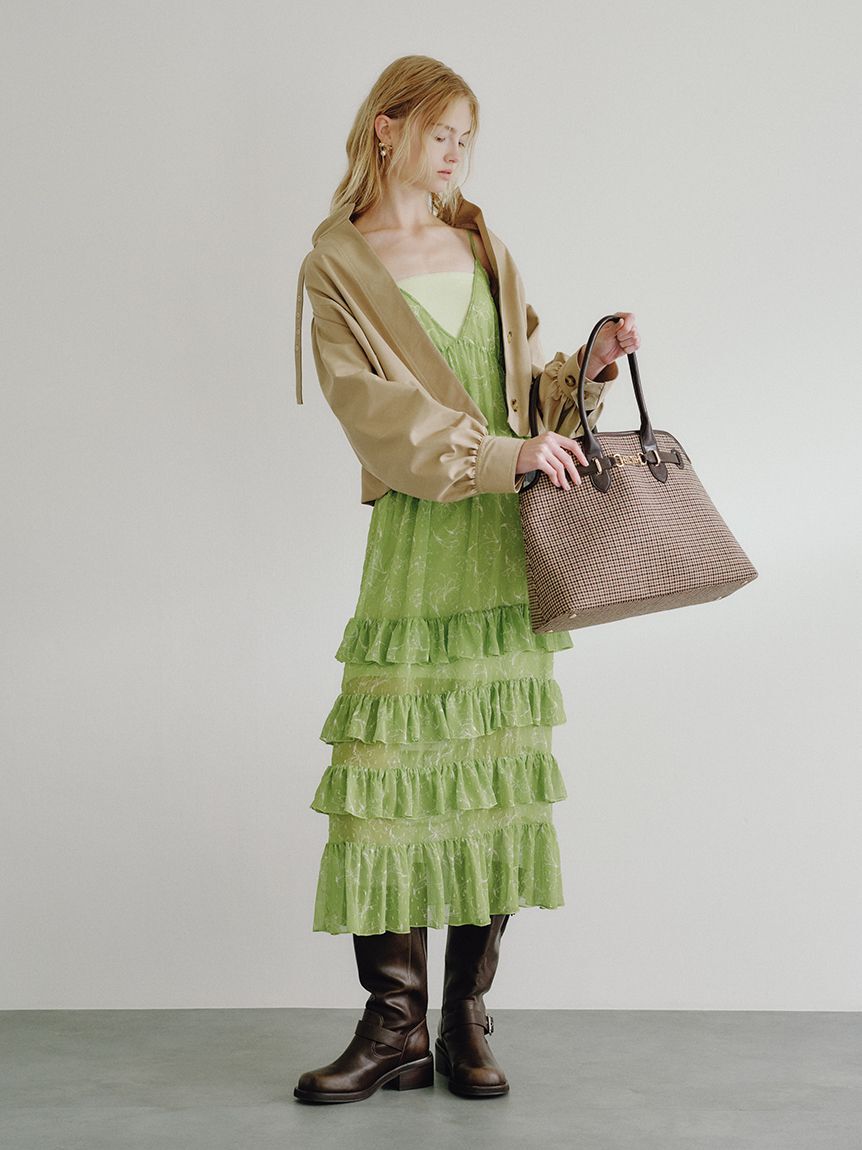 LILY BROWN「【15th Anniversary】Lilyモチーフフリルティアードキャミワンピース」|ワンピース|