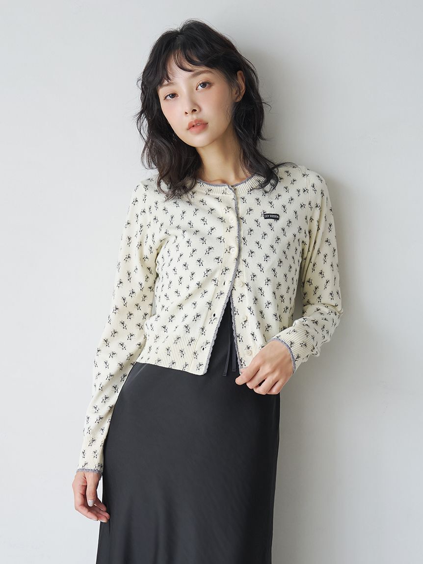 LILY BROWN「【15th Anniversary】Lilyモチーフスカラップトリムニットカーディガン」|カーディガン|