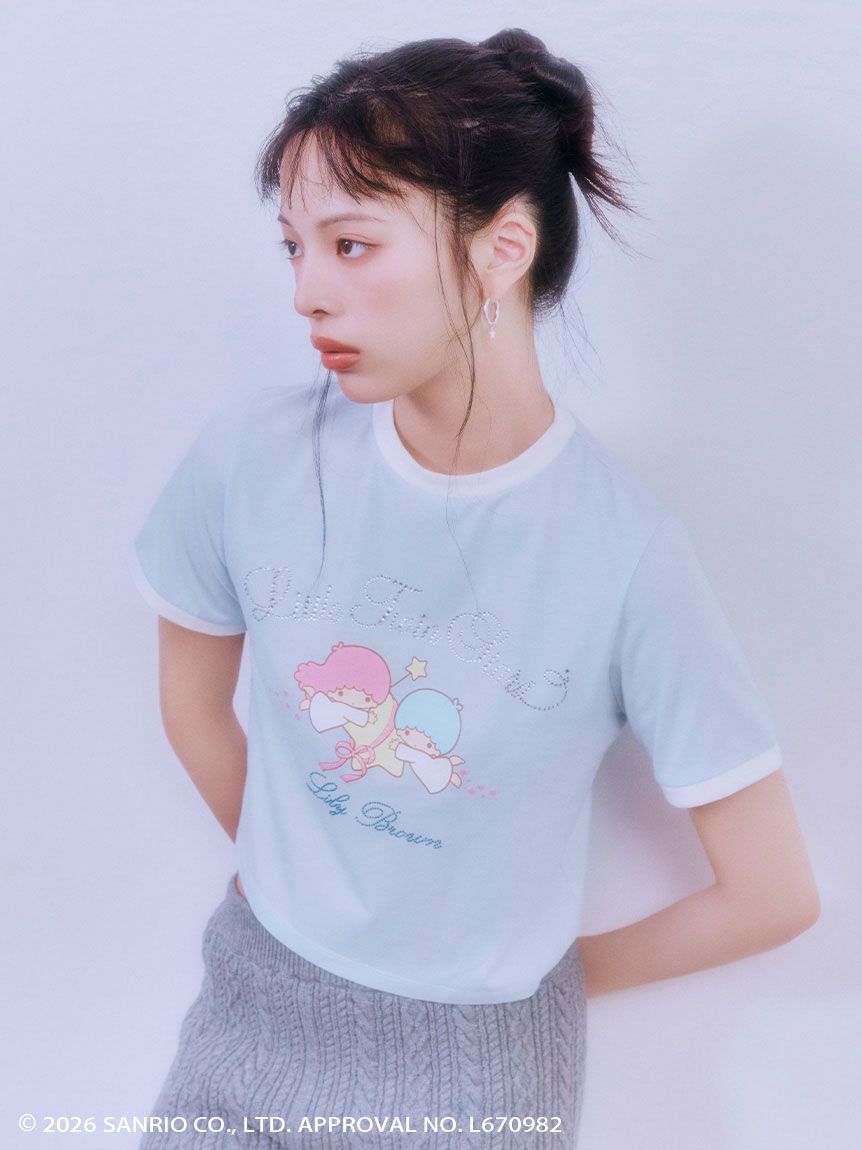 LILY BROWN「【リトルツインスターズ（キキ＆ララ）】ビジューTシャツ」|Tシャツ・カットソー|
