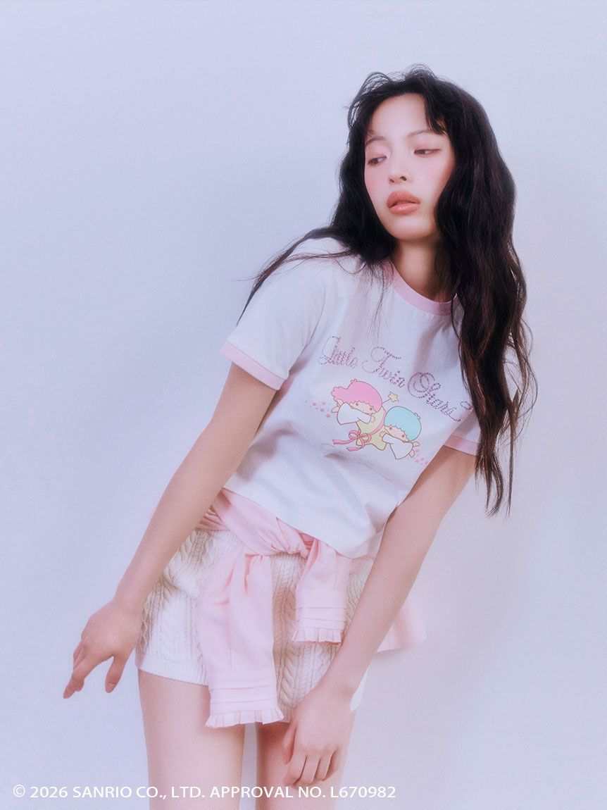 LILY BROWN「【リトルツインスターズ（キキ＆ララ）】ビジューTシャツ」|Tシャツ・カットソー|