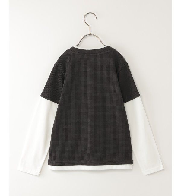 ikka kids「【親子コーデ】ワッフルフェイクレイヤードロンT（130~160cm）」|Tシャツ・カットソー|