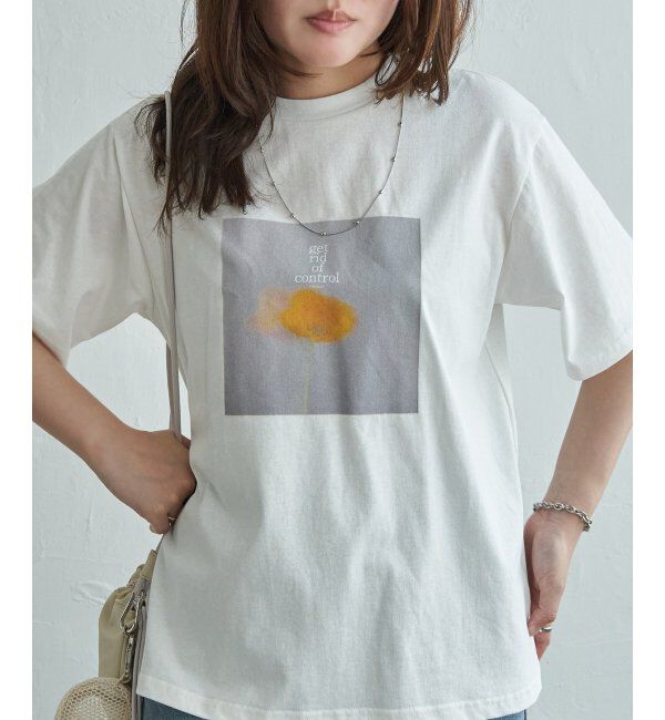 VENCE share style「【接触冷感／UVカット】天竺フラワープリントTシャツ」|Tシャツ・カットソー|
