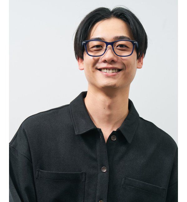 「ウェリントン型 メガネ | レザー調 ラバーテンプル 眼鏡 伊達メガネ 度付き CLASSIC レンズ交換券付」|メガネ|