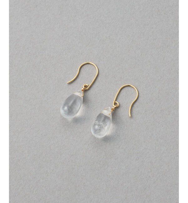 ete「[スウィングドロップ] K10 ナチュラルストーン ピアス」|ピアス|