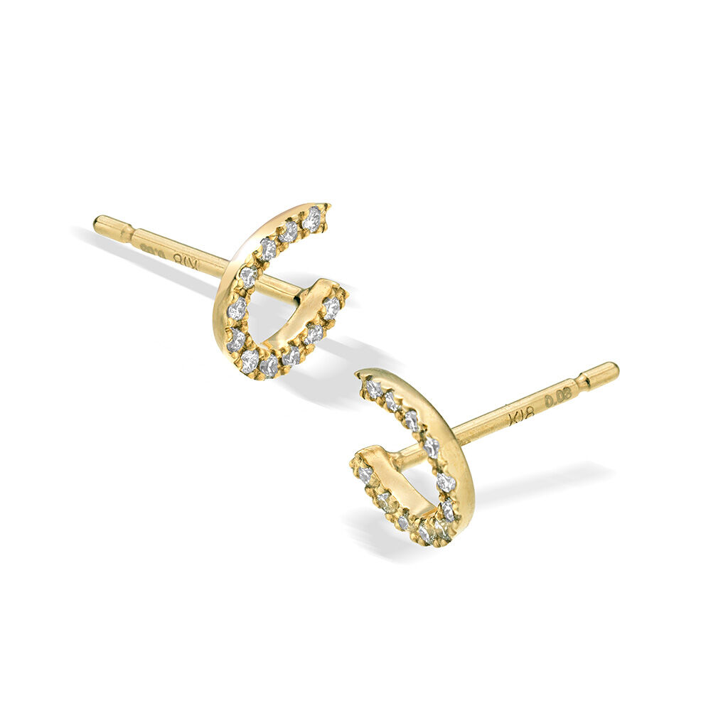 STAR JEWELRY「DIAMOND HORSESHOE PIERCED EARRINGS (YG)」|ピアス|