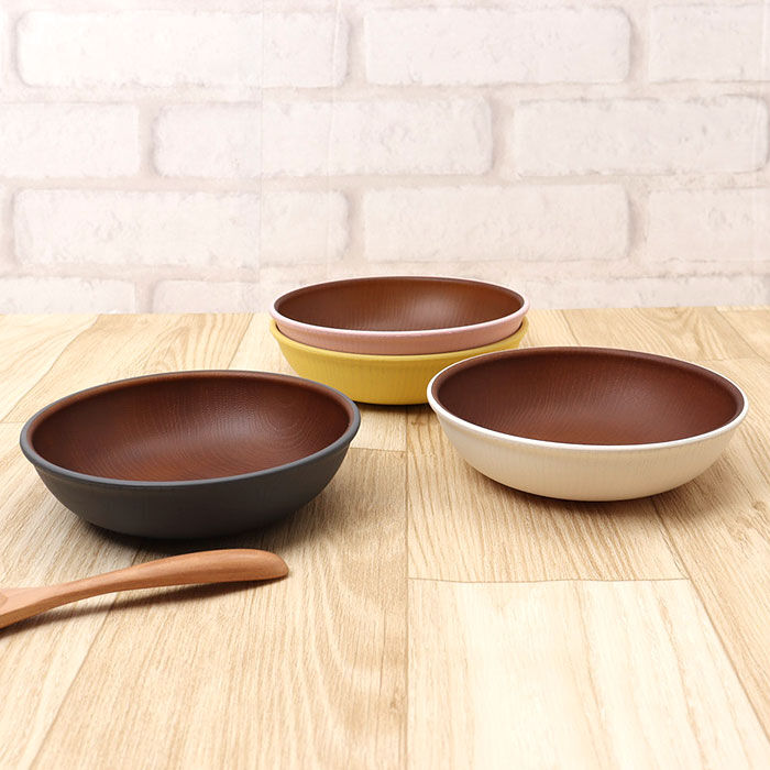 BACKYARD FAMILY「ラウンドプレート 通販 日本製 木目 カフェランチプレート 木目調食器 取り皿 15&times;4cm」|食器・キッチングッズ|