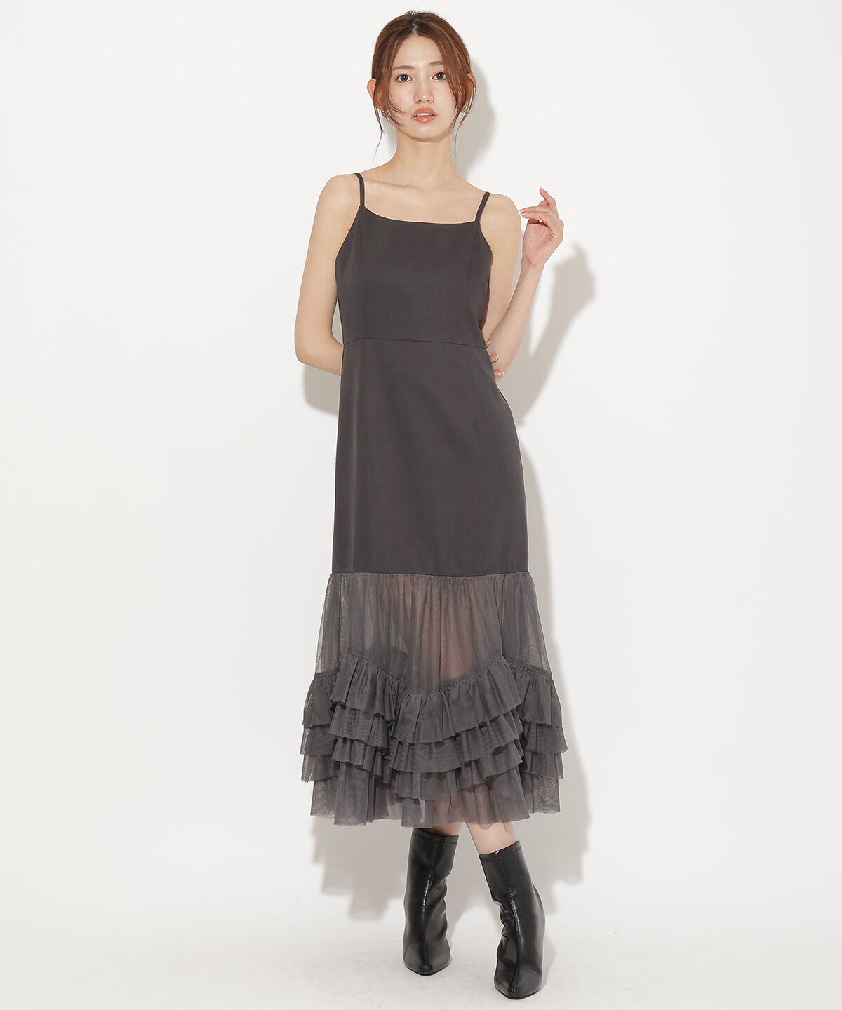 アンドクチュール「ジャケット&times;シアーチュールレイヤーワンピース」|ワンピース|