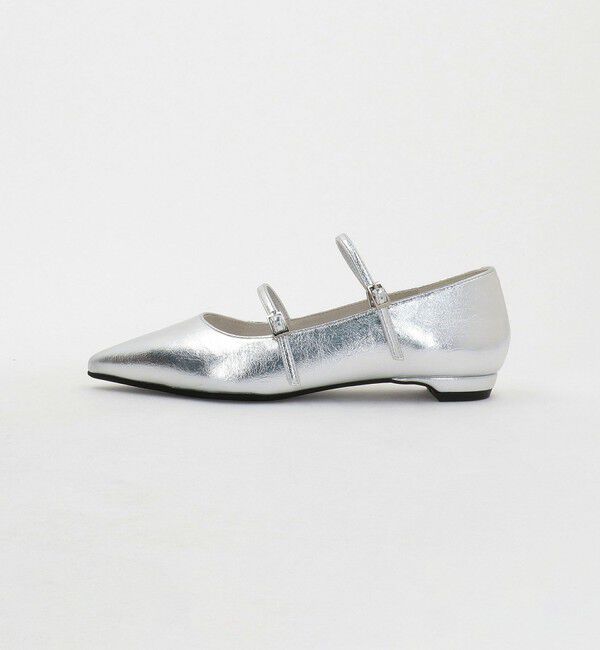 ODETTE E ODILE「＜SY＞ ポインテッド ダブルストラップ フラット15&uarr;」|パンプス|SILVER