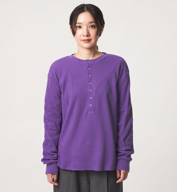 UNITED ARROWS green label relaxing「【WEB限定】＜at ease＞ワッフル ヘンリーネック ロングスリーブ カットソー」|Tシャツ・カットソー|