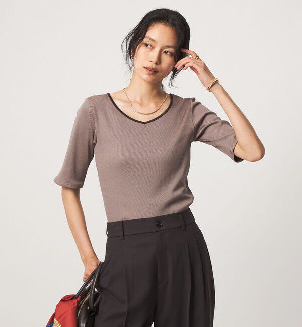 UNITED ARROWS green label relaxing「ブライトリブ 2WAY 5分袖 プルオーバー カットソー」|Tシャツ・カットソー|MOCA