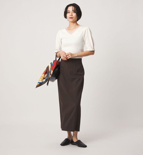 UNITED ARROWS green label relaxing「ブライトリブ レース 5分袖 プルオーバー カットソー」|Tシャツ・カットソー|