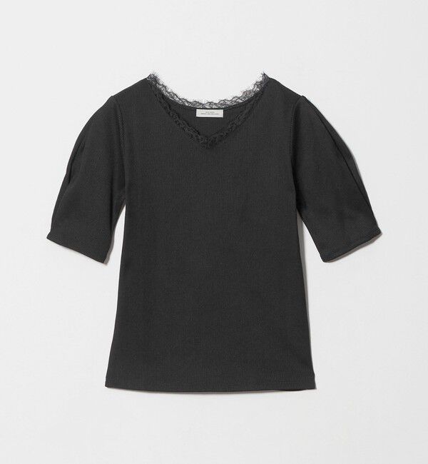 UNITED ARROWS green label relaxing「ブライトリブ レース 5分袖 プルオーバー カットソー」|Tシャツ・カットソー|