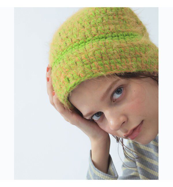 Ray BEAMS 「ミックス ハンドニット ハット 26FW」|その他|LIGHT GREEN MIX