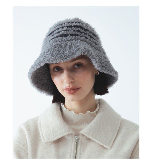 Ray BEAMS 「ファー ボーダー ハット」|その他|NAVY/GREY