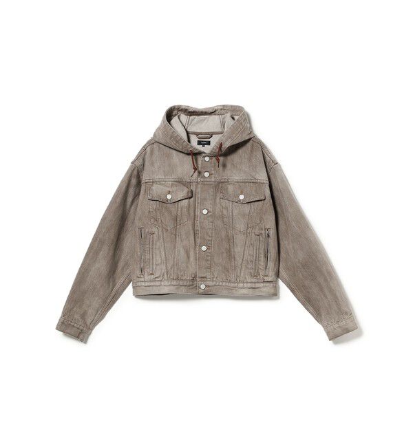 BEAMS「フード トラック デニムジャケット」|ブルゾン・スタジャン|BROWN_USED
