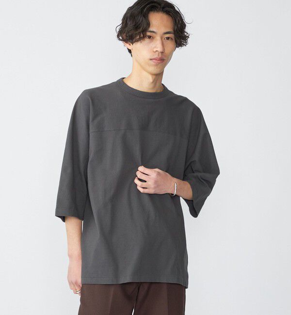 SHIPS「SHIPS: フットボール Tシャツ（6分丈）」|Tシャツ・カットソー|