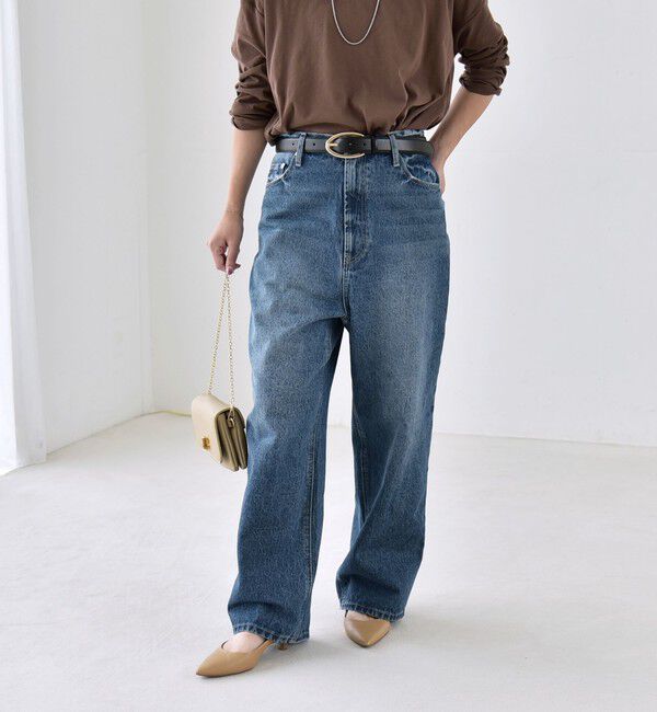 quaranciel「〈洗濯機可能〉ハイライズ ルーズ ワイド デニム パンツ」|デニム|