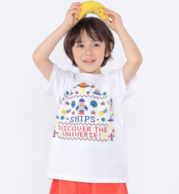 SHIPS KIDS「SHIPS KIDS:100～130cm / スペース 刺繍 Tシャツ 」|Tシャツ・カットソー|