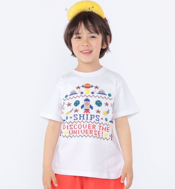 SHIPS KIDS「SHIPS KIDS:100～130cm / スペース 刺繍 Tシャツ 」|Tシャツ・カットソー|